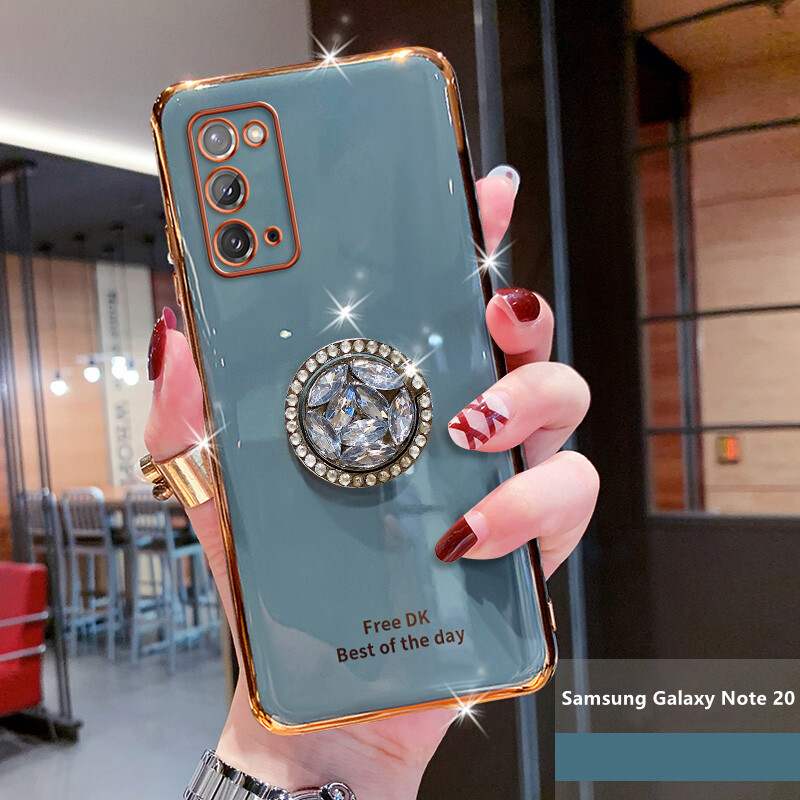 For Samsung Galaxy Note20 Electroplated Letters Phone Case For Samsung Galaxy Note 20 5G Phone Case Bling Crystal Holder Cover Soft TPU Back Cover