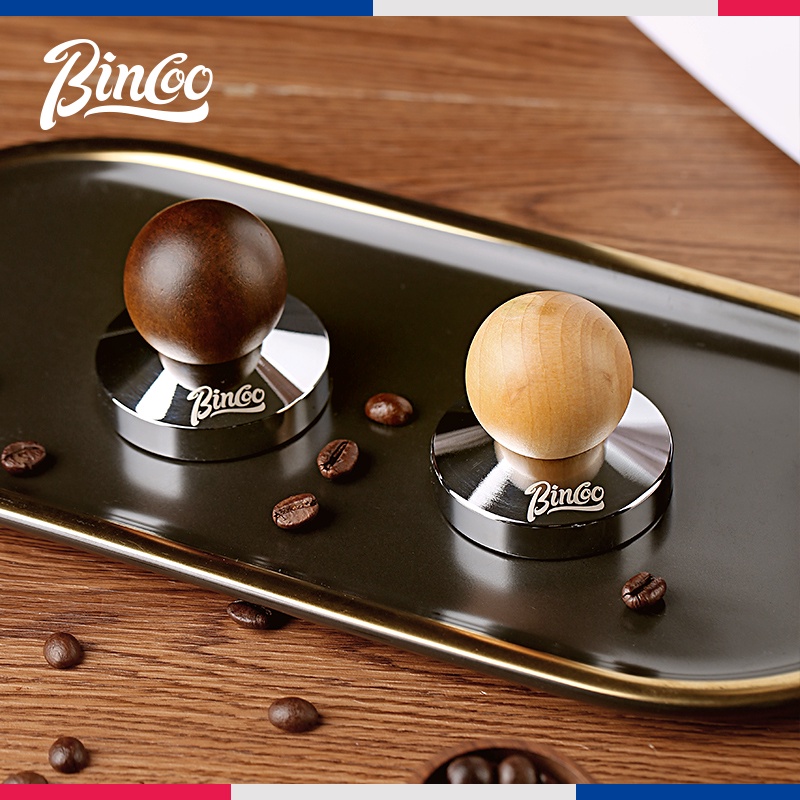 Bincoo Coffee Press Stainless Steel Powder Hammer Solid Wood Handle Powder Distributor Mini Cute Coffee Appliance