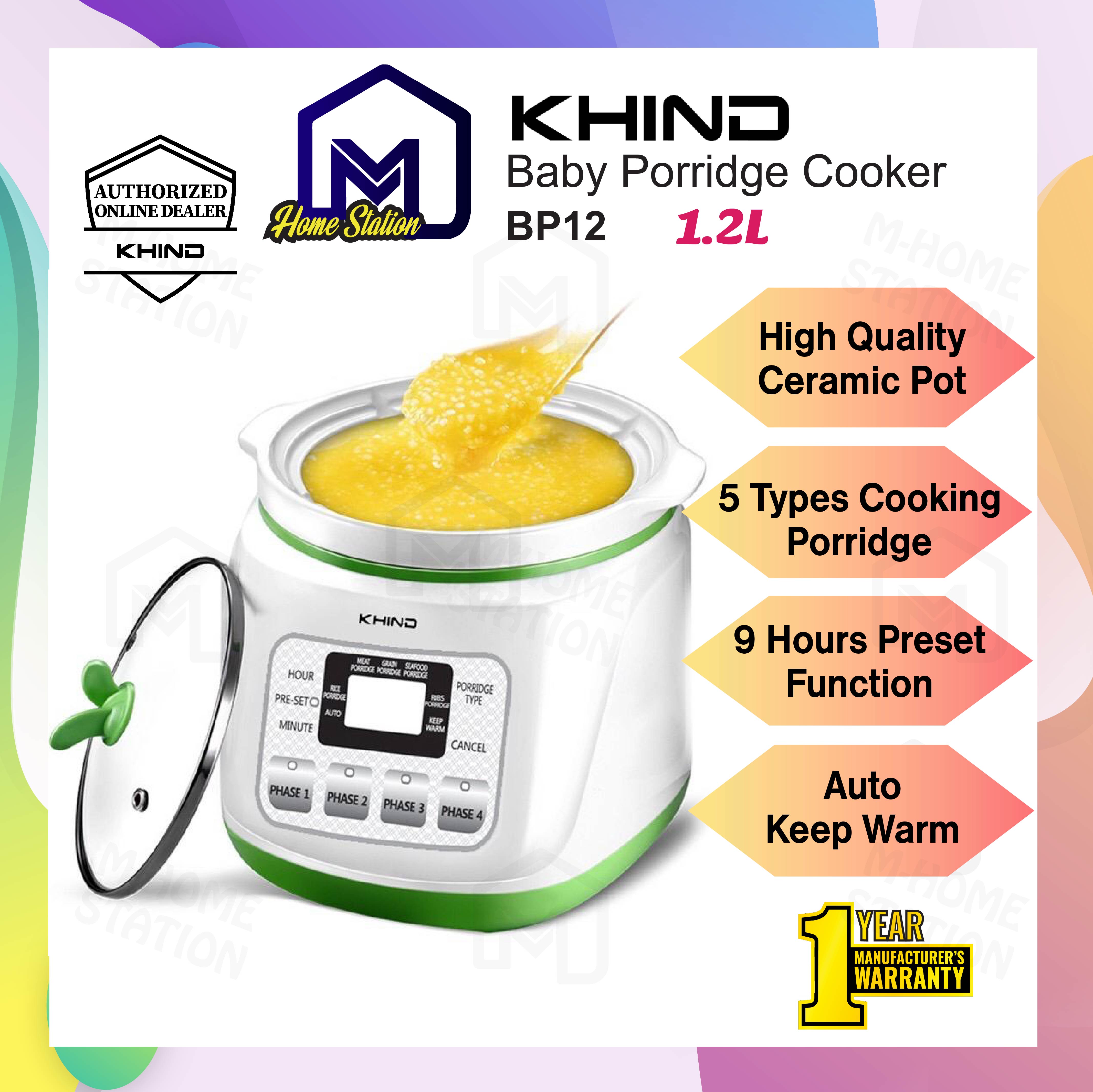 Khind Multi Baby Porridge Slow Cooker Steam 0.7L BPS07 BPS 07 1.2L BP12 BP 12 Periuk Kecil Kecik Mini Bubur Bayi Baby Food Cooker Lazada