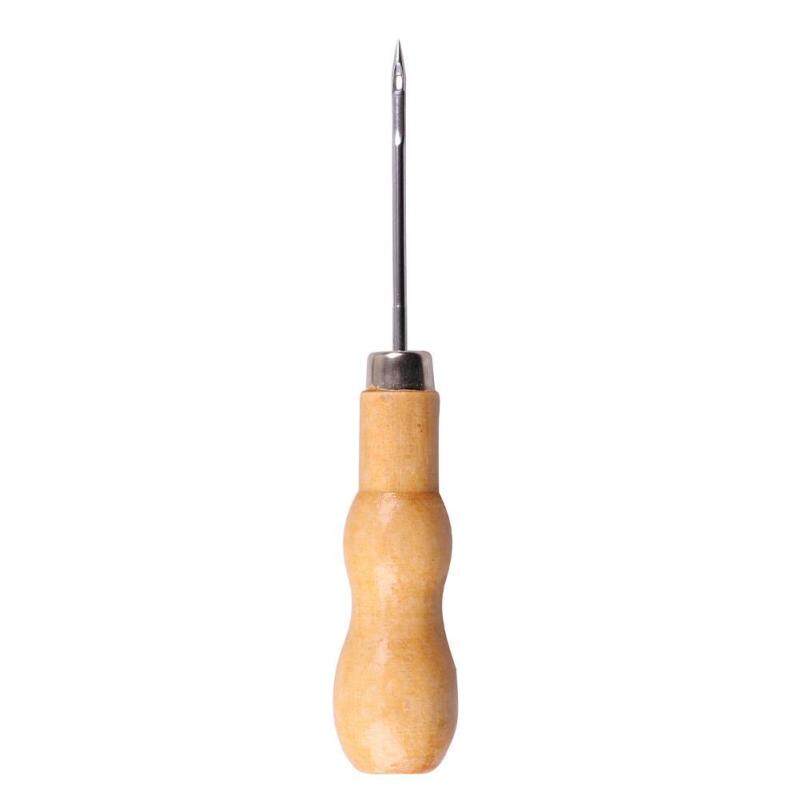 New Gỗ Xử Lý May Awl Tay Khâu Da Canvas Giày Công Cụ Sửa Chữa Punch May Kim Móc Công Cụ