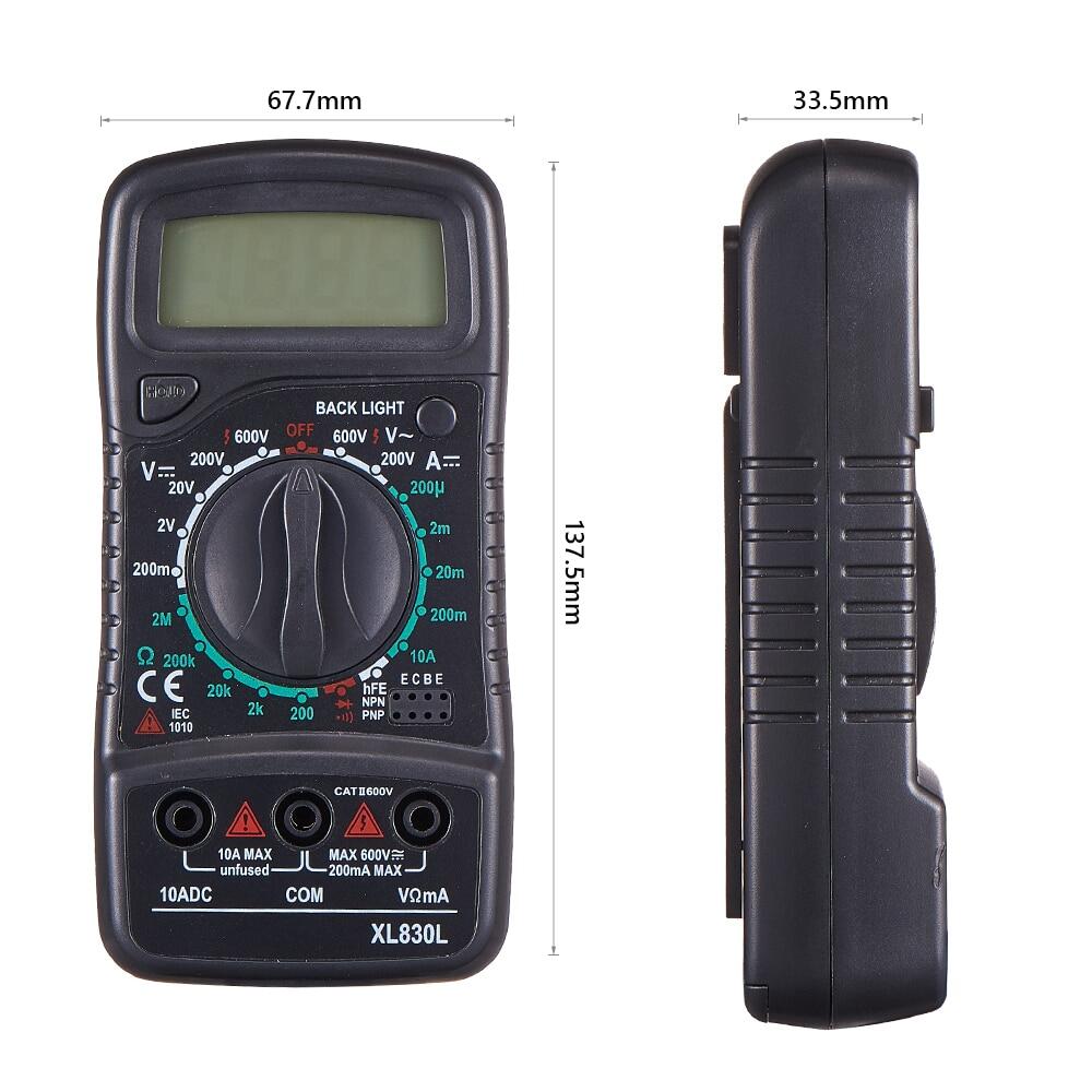 diymore Multimeter Digital XL830L Automotive Electrical Dmm Transistor Peak Capacitance Ammeter Tester Multifunction Esr Meter