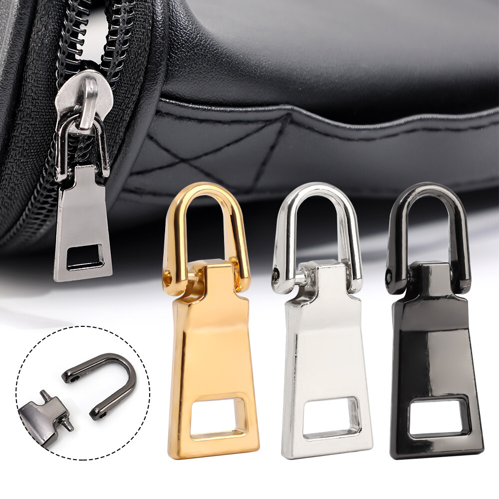 5Pcs Khóa Kéo Kim Loại Kéo Thay Thế Có Thể Tháo Rời Dây Kéo Thanh Trượt Kéo Tab Bộ Đồ Nghề Điện Cho Quần Áo Áo Khoác Tự Làm Thủ Công MaY Đầu Zip