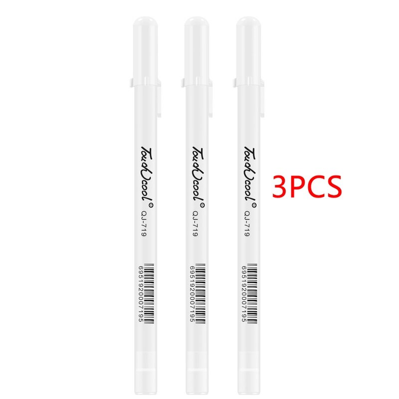 3 Bút vẽ highlight đánh dấu nhật ký màu trắng 0.8 mm-INTL