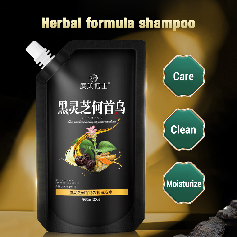 Đen Ganoderma polygonum multiflorum dầu gội công thức thảo dược tự nhiên làm sạch và làm mượt tóc tóc xù