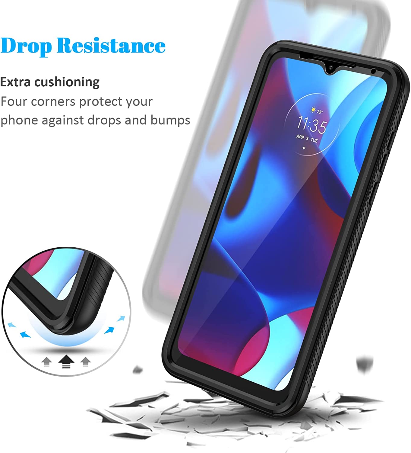 For Google Pixel 8 Pro Pixel 7 Pro Pixel 6 7A Case, Full Body Rugged Case with Built-in Touch Sensitive Anti-Scratch Screen Film Protector, Soft TPU Bumper Case Hybrid Gradient Transparent Soft TPU Clear Skin Cover