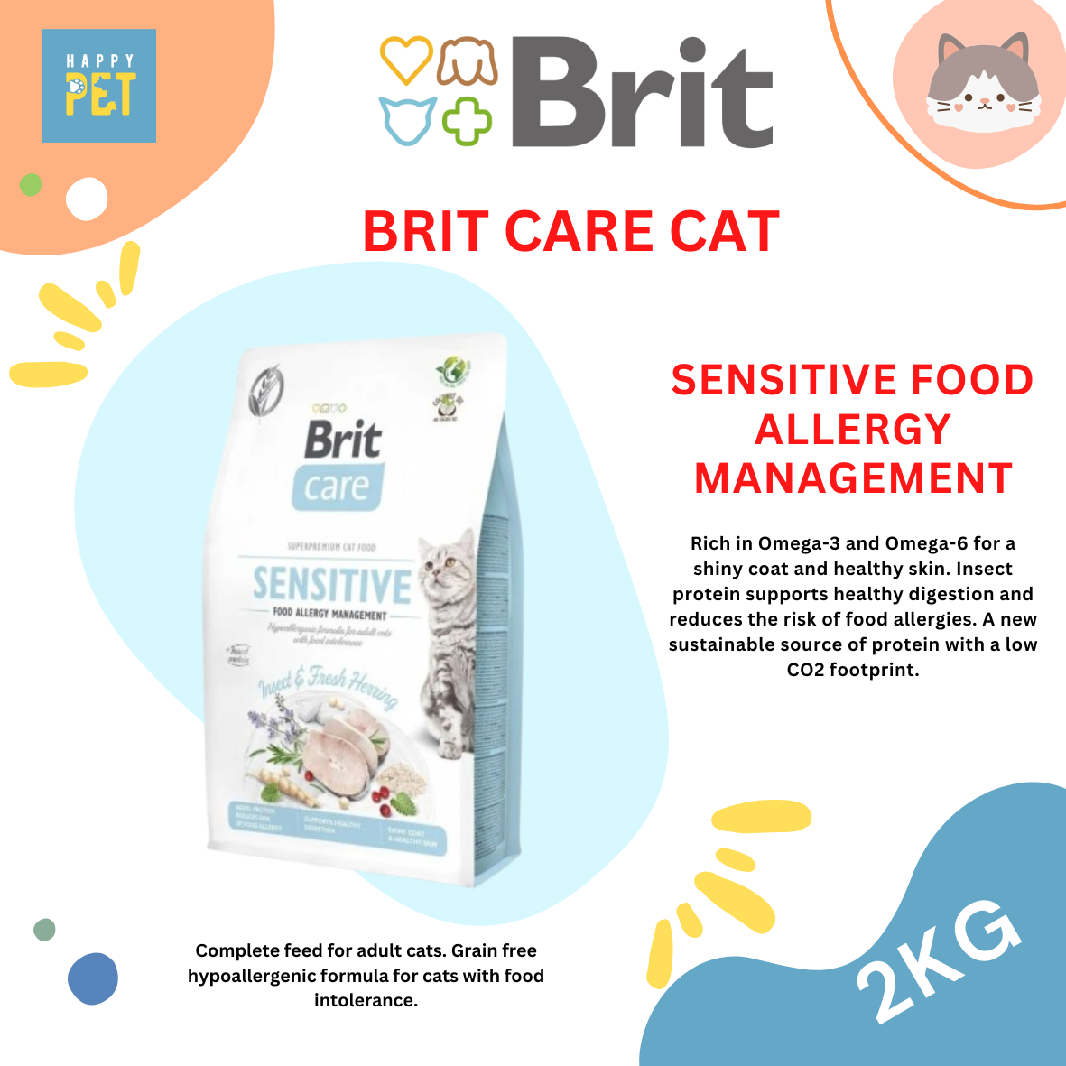 Brit Care Cat Grain Free Sensitive Insect Food Allergy Management - Main Image