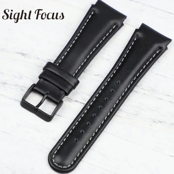 black leather watch strap