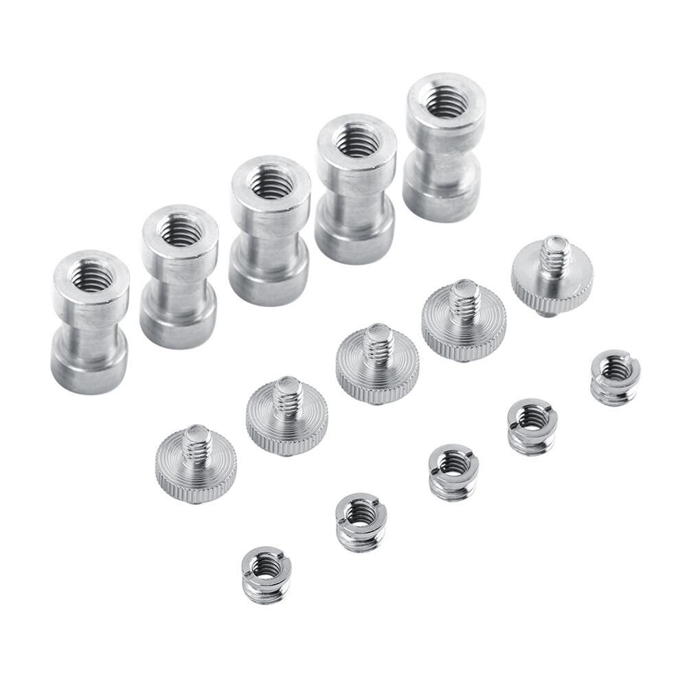Bộ Chuyển Đổi 15 Cái/20 Cái Đầu Cái 1/4 Inch Sang 3/8 Inch, Threaded Adapter Vít Phụ Kiện Photo Studio Kit Đối Với Ánh Sáng Đứng Đèn Flash