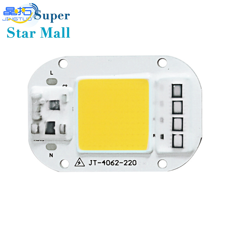 Supermall AC 220V 20W/30W/50W Free Driver High Pressure LED Chip COB Light Source