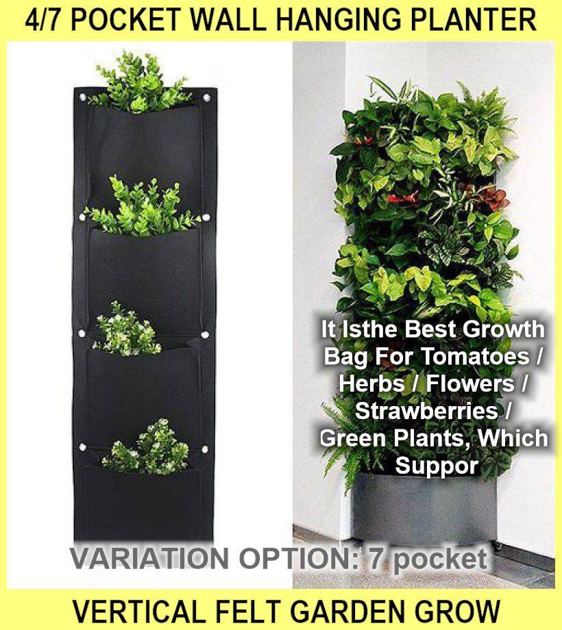 4/7 Pocket Wall Hanging Planter Vertical Felt Garden Plant Grow