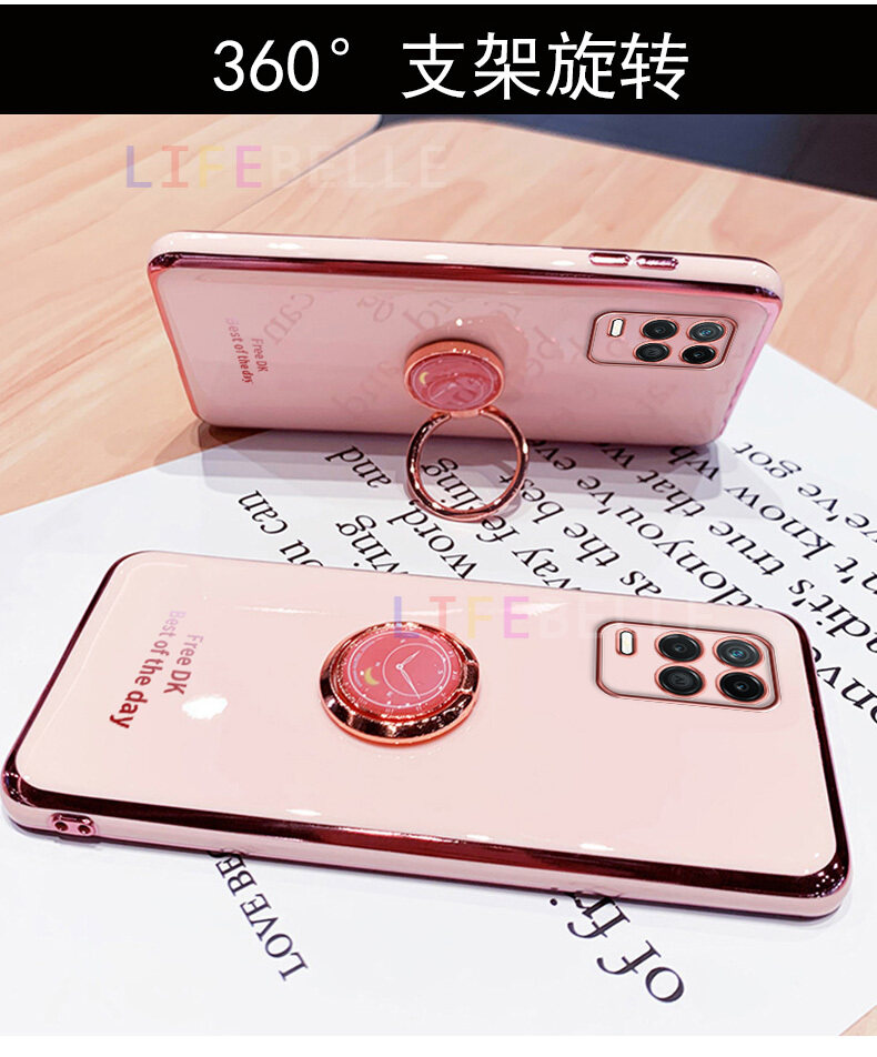 Ốp Lưng LIFEBELLE Dành Cho OPPO A54 4G Ốp Lưng + Giá Đỡ Nhẫn Đeo Ngón Tay, Ốp Điện Thoại Viền Mạ Siêu Mỏng Sáng Bóng Sang Trọng Ốp Bảo Vệ Chống Sốc Cao Cấp Bằng Silicon TPU Mềm