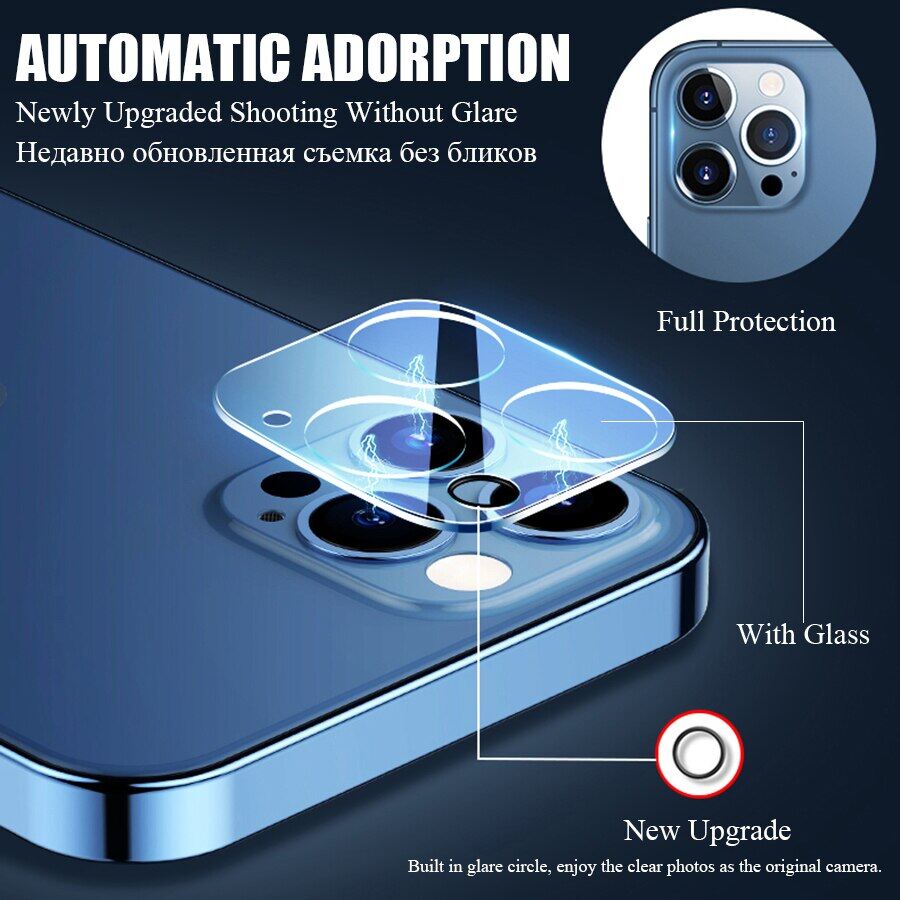 Kính Cường Lực Che Phủ Toàn Bộ Ống Kính Máy Ảnh Cho iPhone 14 Plus 14 13 12 Pro Max Bảo Vệ Màn Hình Mini Cho iPhone 11 Pro Max Bảo Vệ Máy Ảnh