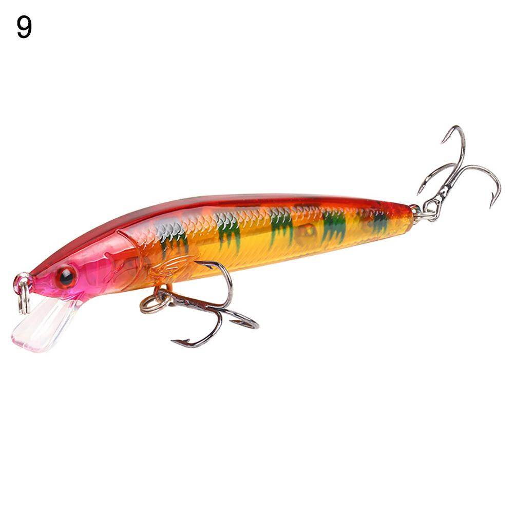 Ghxdryuru 10 Colors Hard Fshing Lures Plastic Artificial Fake Life-Like Minnow Shape Baits