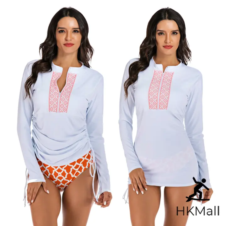 bathing suit with long sleeve top
