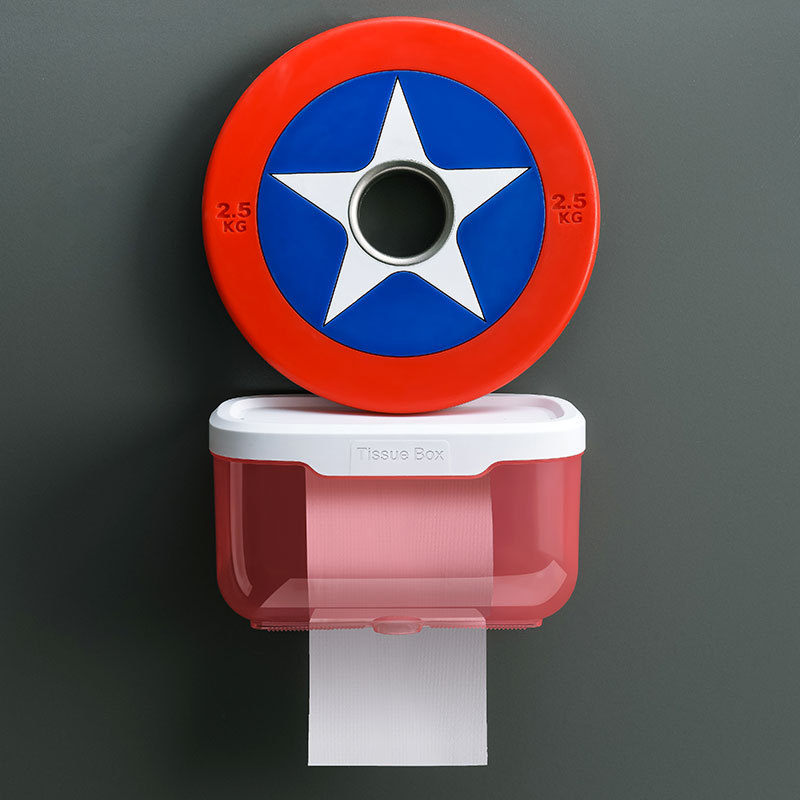 Tissue box transparent non-perforated wall-mounted toilet tissue box creative simple waterproof and moisture-proof toilet pumping box