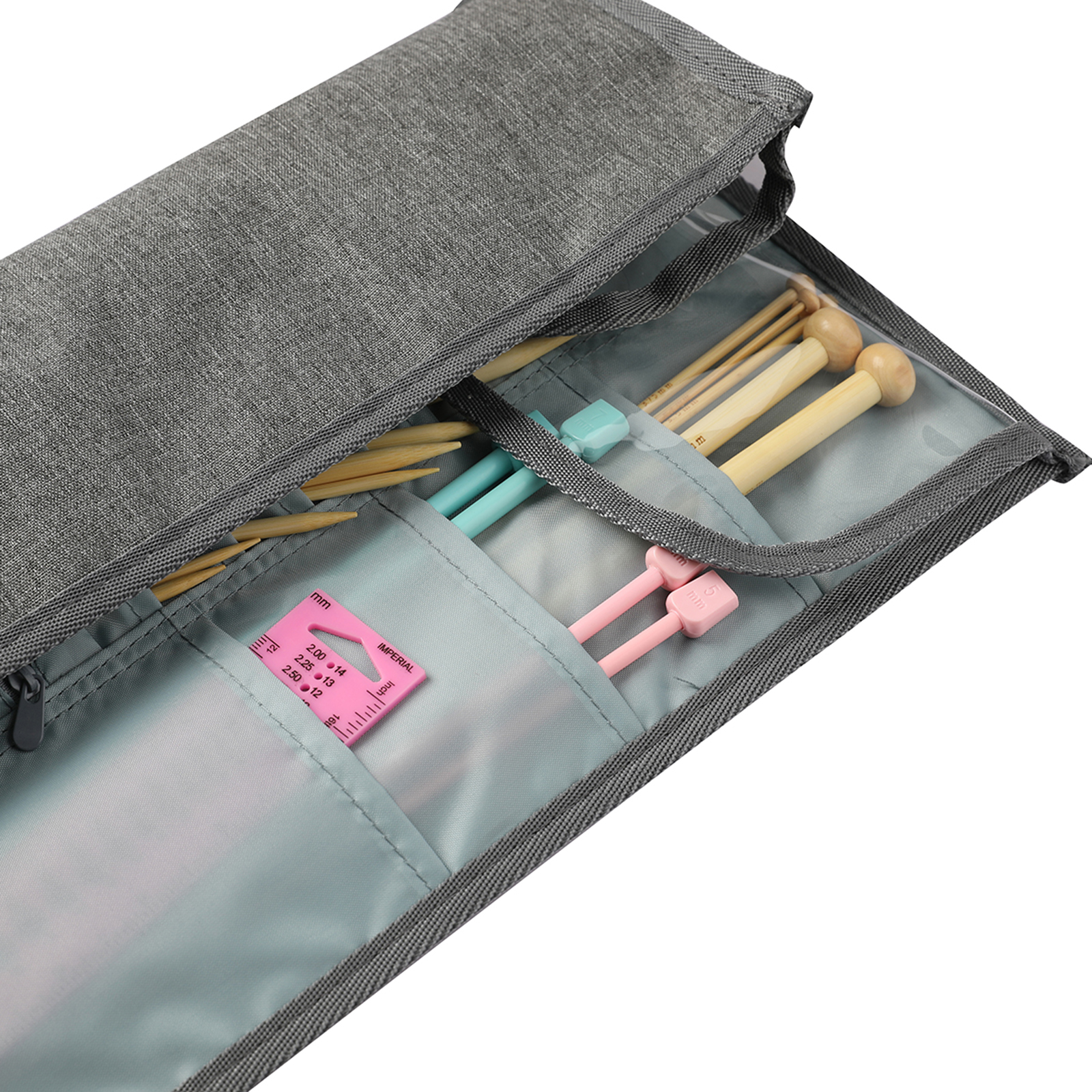 Blesiya Empty Crochet Hook Storage Case Knitting Needles Sewing Accessories Bag
