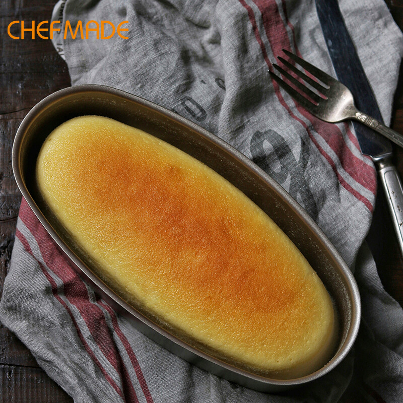 Chefmade Hình Bầu Dục Bánh Phô Mai Chảo Hình Bầu Dục Xúc Xích Phô Mai Khuôn Nướng Bánh Bánh Phô Mai Khuôn Mẫu Hình Bầu Dục Đặc Đáy Khuôn Bánh Phô Mai Làm Bánh Khuôn