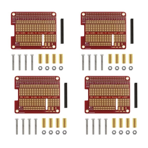 4Pcs GPIO Breakout DIY Breadboard PCB Shield Red Expansion Board Kit Compatible for Raspberry Pi 4 3 2 B+ A+