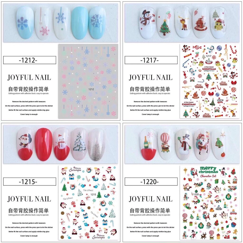 (Hàng mới về) Stick giáng sinh dán móng siêu dễ thương dành cho Nail