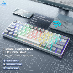 SOLAKAKA Hot-swappable Bàn Phím Cơ 61 Phím Kết Nối 3 Chế Độ Có Dây Đèn Nền RGB Bluetooth + 2.4G Không Dây + Type-C Bàn Phím Chơi Game (SK961)