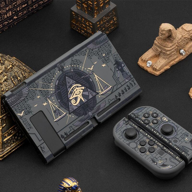 Nintendo Switch Split Shell Mysterious Egypt Pharaoh Black Hard Cover Back Girp Shell For NS Switch Game Accessories