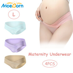 NiceBorn 4 Chiếc Quần Lót Bầu, Quần Lót Bà Bầu Chất Lượng Cao Bông Quần Lót Cạp Cao Cạp Trễ Quần Lót Bầu Hình Chữ U Nữ Đồ Lót (L-2XL)