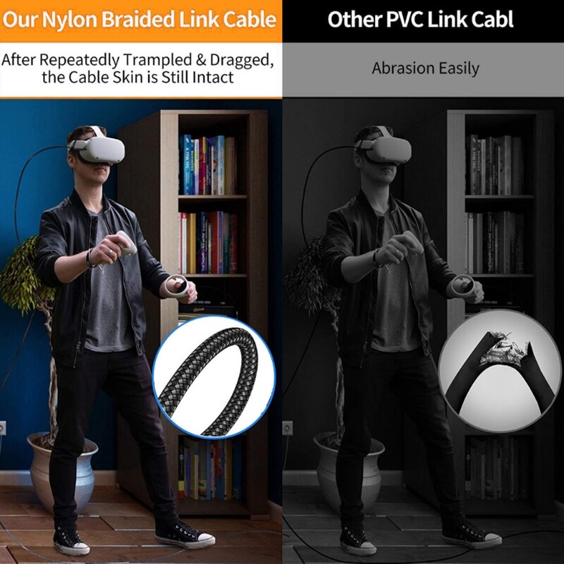 Dành Cho Oculus Quest 2 Cáp Dữ Liệu VR Hơi Nước Type-C Link Cáp Liên Kết Chuyển 5M/16ft, Sạc Nhanh