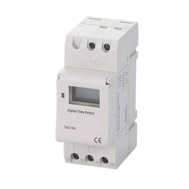 Thc15a daily weekly programmable digital timer switch dc48v/12v/24v/110v/220v lcd din rail mount time switch relay