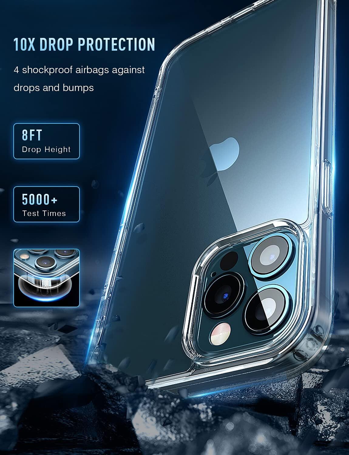 Trong suốt pha Lê Trường hợp khó khăn cho iPhone 16 Pro Max/16 cộng với/15 Pro Max/14 Pro Max/iPhone 13 Pro Max bìa, mỏng Mỏng Không-Vàng chống sốc bảo vệ điện thoại Trường Hợp Đối Với iPhone 12 Pro Max/iPhone 11 Pro Max