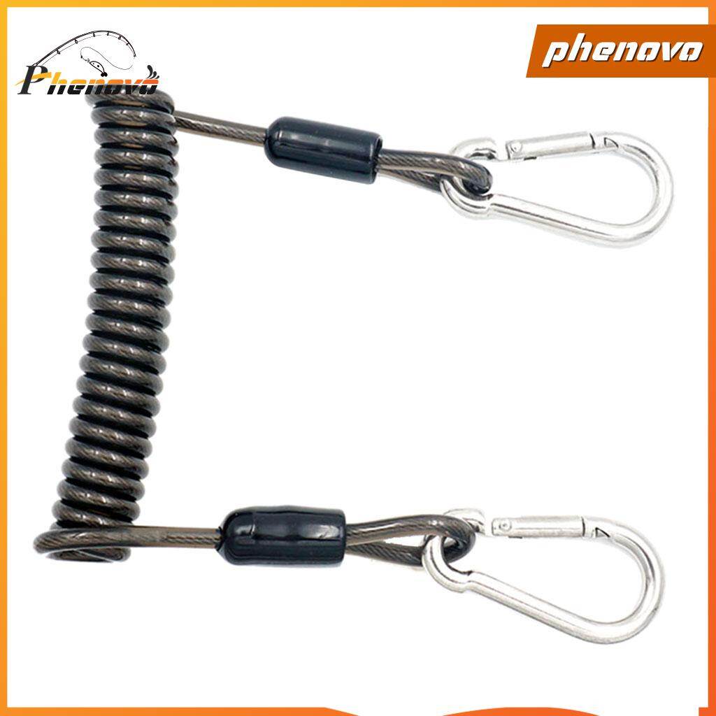 Phenovo Professional Scuba Diving Spiral Spring Coil Lanyard Safety Emergency Hooks