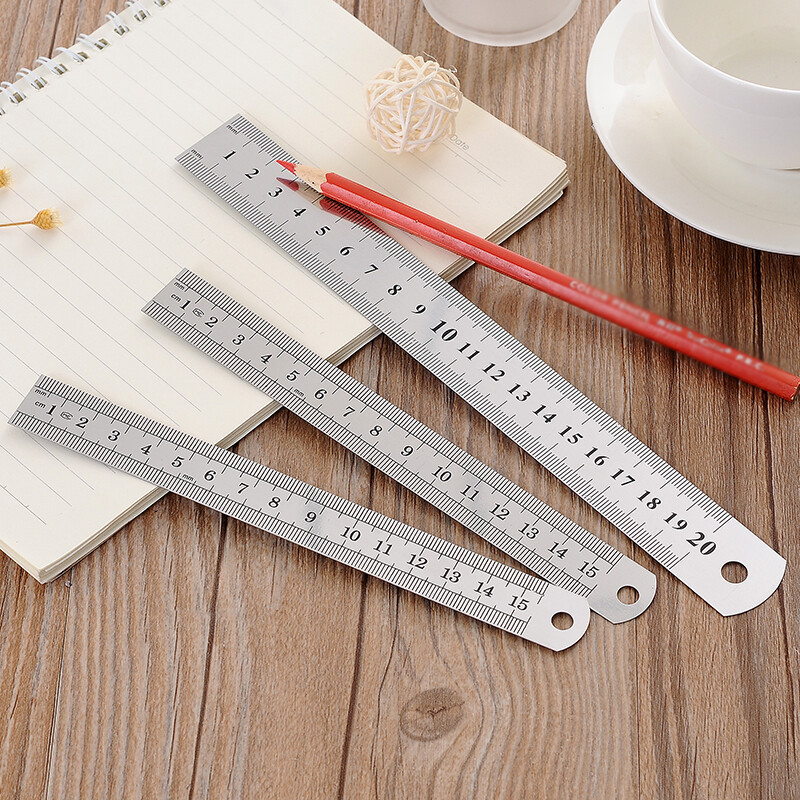 3 Cái/bộ Cai Trị, Thước Đánh Dấu Bền Hai Mặt Thước Đo Inox
