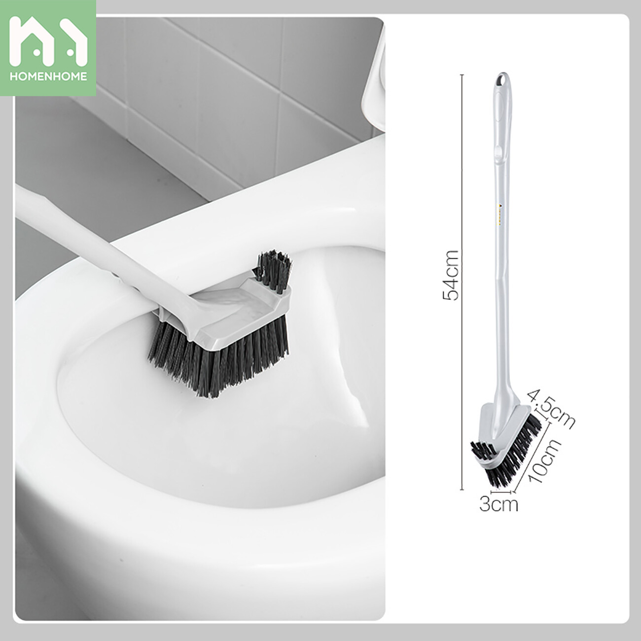 Homenhome Household Wall-Mounted Brush Long Handle Soft Hair Cleaning Brush Creative No Dead Ends Srcubber for Toilet