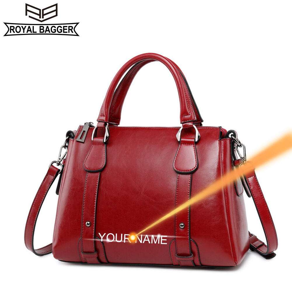 Royal Bagger Handbags for Women Fashion Shoulder Bag Genuine Cow Leather Hot Casual Ladies Elegant Top Handle Bags High Capacity Office Party Outdoor Work Handbag