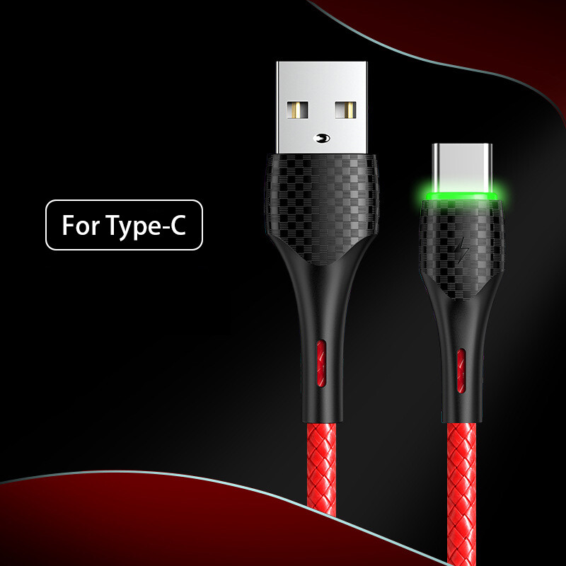 VAORLO 3A Fast Charging Cable Data Cable Type-C USB-C Micro Lightning usb charger cord For iphone Huawei Xiaomi Android charger Line Alloy Protection Nylon Cable Quickly Charging Cable