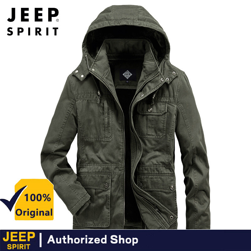 Jeep Spirit Men's Multi Pocket Work Suit Winter Thickened Warm