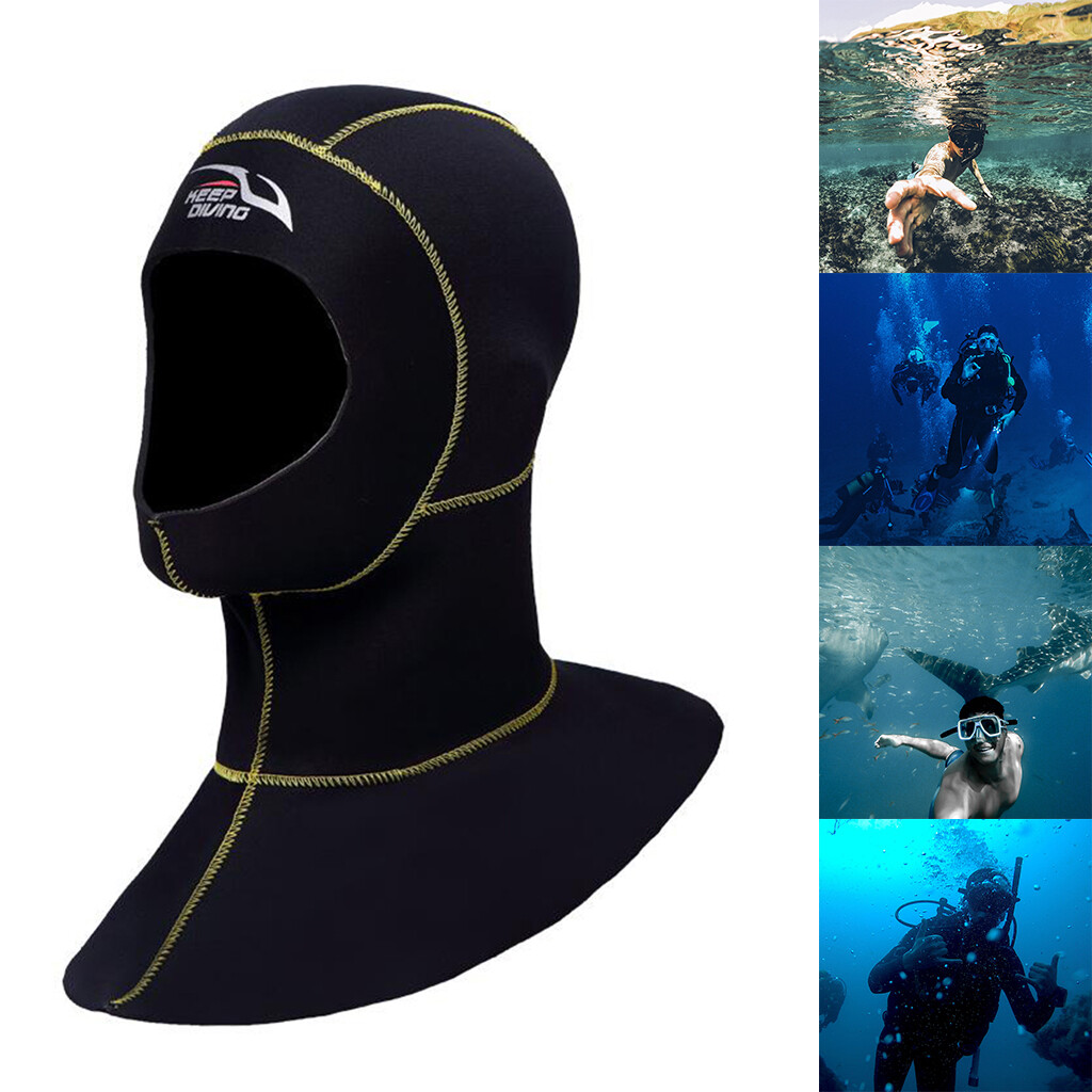 Baoblaze Premium Neoprene Wetsuit Dive Hood with Vented Bib Hood 3mm Men Women Warm Diving Surfing Cap for Snorkeling Kayaking Sailing Canoeing