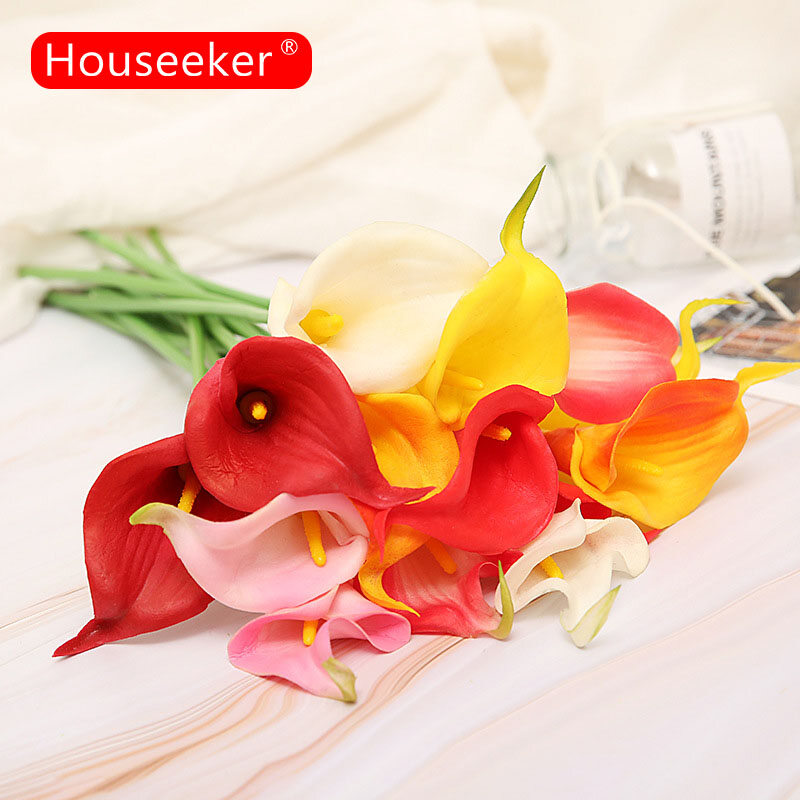 Houseeker Artificial mini calla lily flower for daily home decor