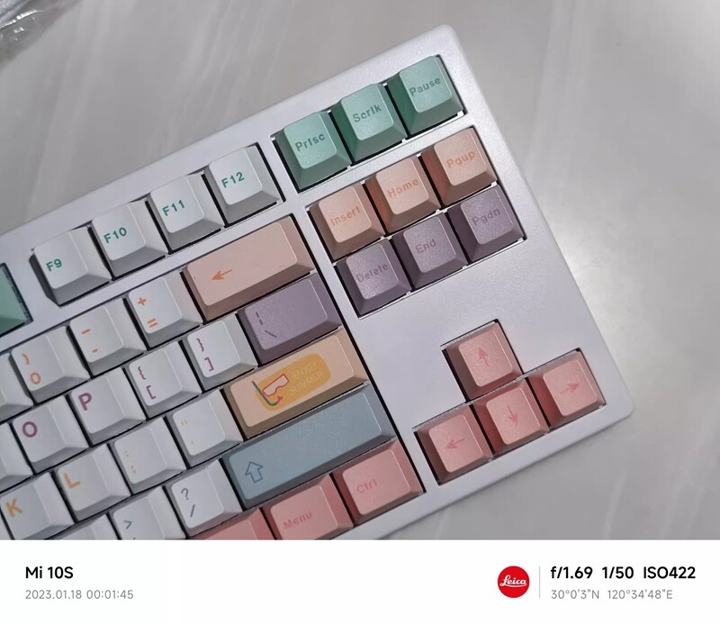 【Keycap Only】Beach Keycap Macaron Keycap 145 Keys Cherry Profile PBT Sublimation with 7u Spacebar Split space Keycaps For Cherry MX Switch Mechanical Keyboard RK61/Anne Pro 2/GK61