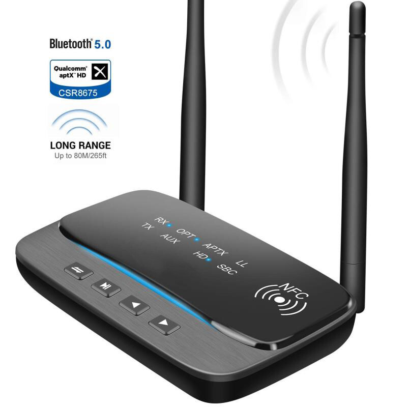 Bộ Thu Phát Bluetooth 5.0 NFC 80M Bộ Chuyển Đổi Âm Thanh Không Dây AptX HD