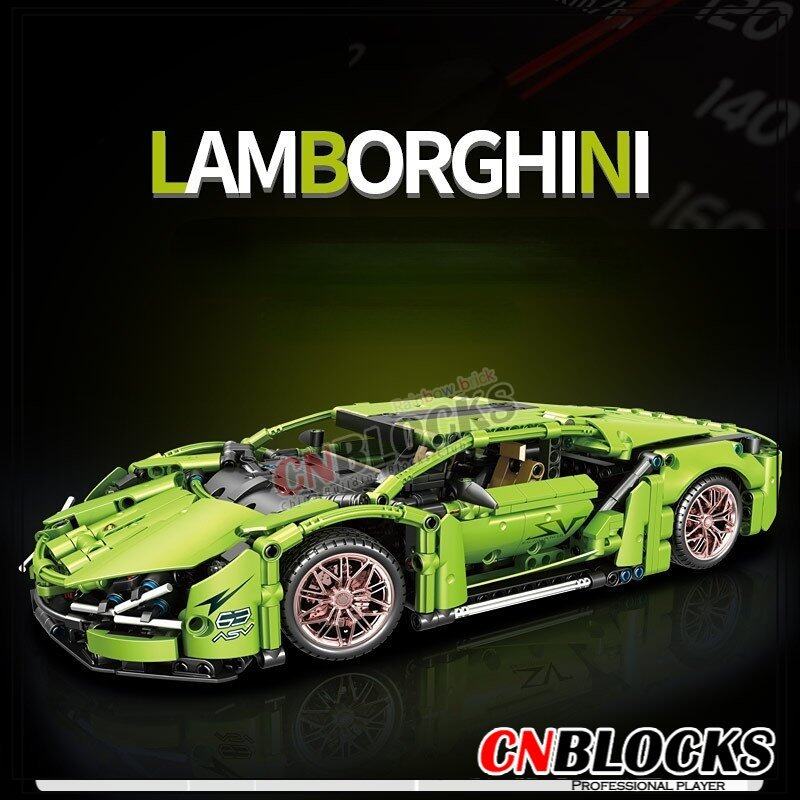 1 14 1000 + pcs Lamborghini sián fkp 37 siêu Khối xếp hình xe hơi cậu bé