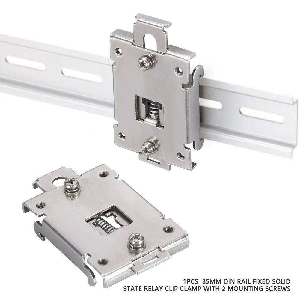 1PCS DIN rail fixed clip 35MM DIN Rail Fixed Solid State Relay Clip DIN Rail Mounting accessories Clamp With 2 Mounting Screws