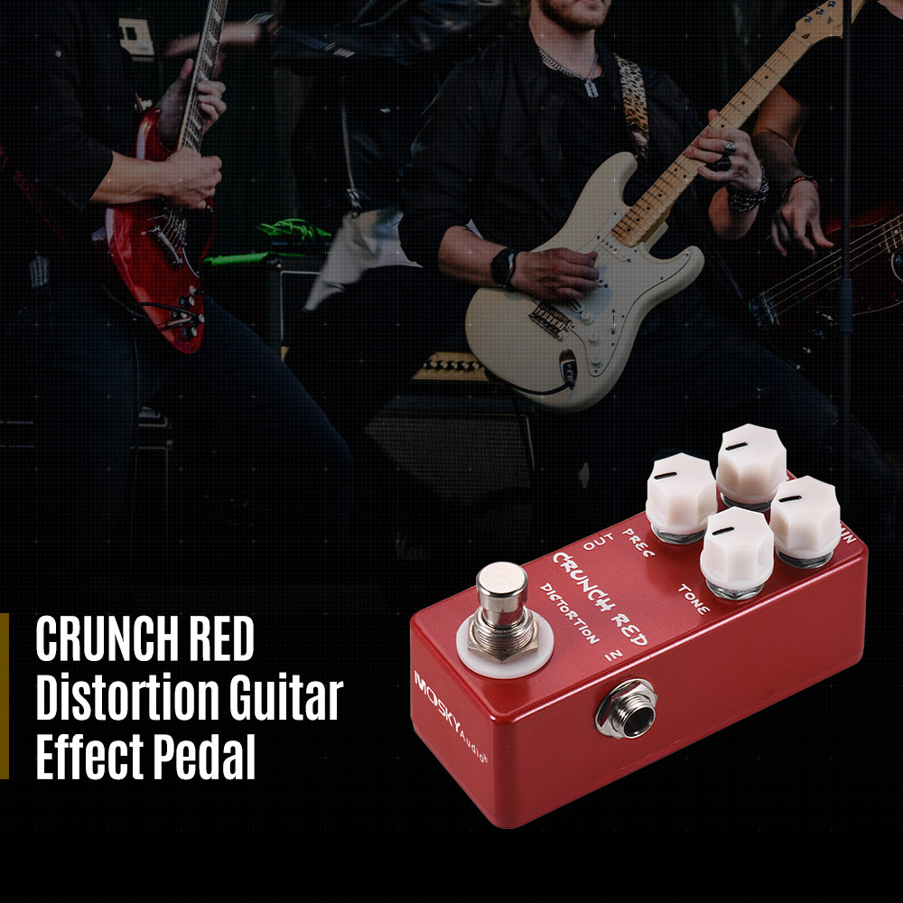[ammoon]quà bí mật MOSKYAudio CRUNCH RED Distortion Guitar Effect Pedal Full Metal Shell True Bypass