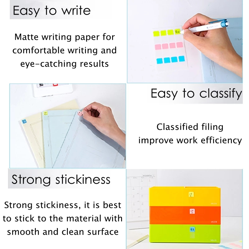 120Sheets Korean Index Sticky Notes Transparent Writable Classification Label Sticker