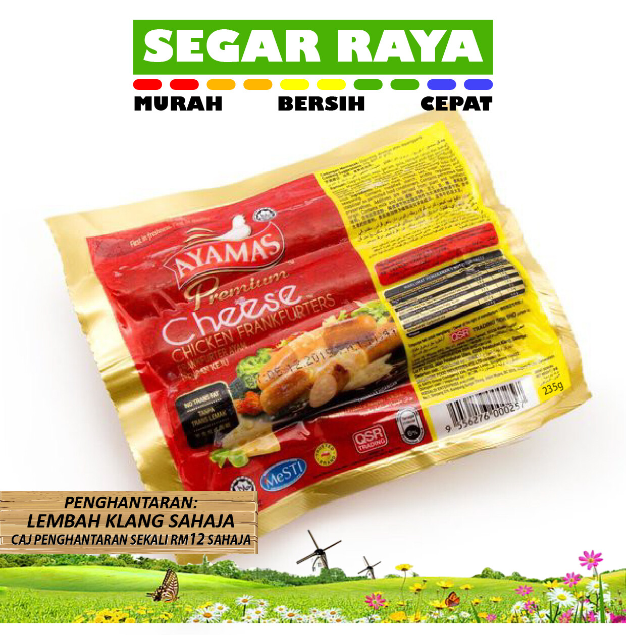 Sosej Ayamas Cheese Frankfurter 5pcs 235g Chicken Cheese Sausage Segar Raya Lazada