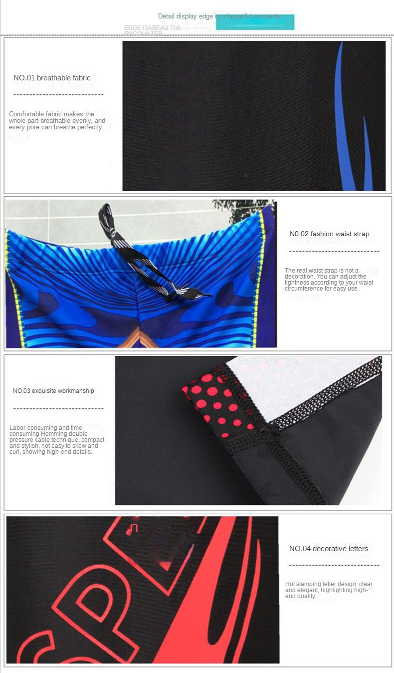 Men's Swimming Shorts Hot Spring High Elastic Quick Drying Large Size Swimwears_voghion.com