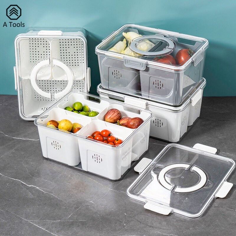 Kitchen refrigerator storage box, portable fresh-keeping box, refrigerator compartment sorting food, fruit, egg finishing storage box