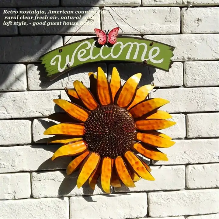 Outdoor Welcome Sign Wall Art Sunflower Shape Iron Home Decor Craft Indoor Door Hanging Lazada - Outdoor Wall Decor Sunflower Outdoor Welcome Sign Wall Art Sunflower Shape Iron Home Decor Craft Indoor Door Hanging Lazada - Outdoor Wall Decor Sunflower