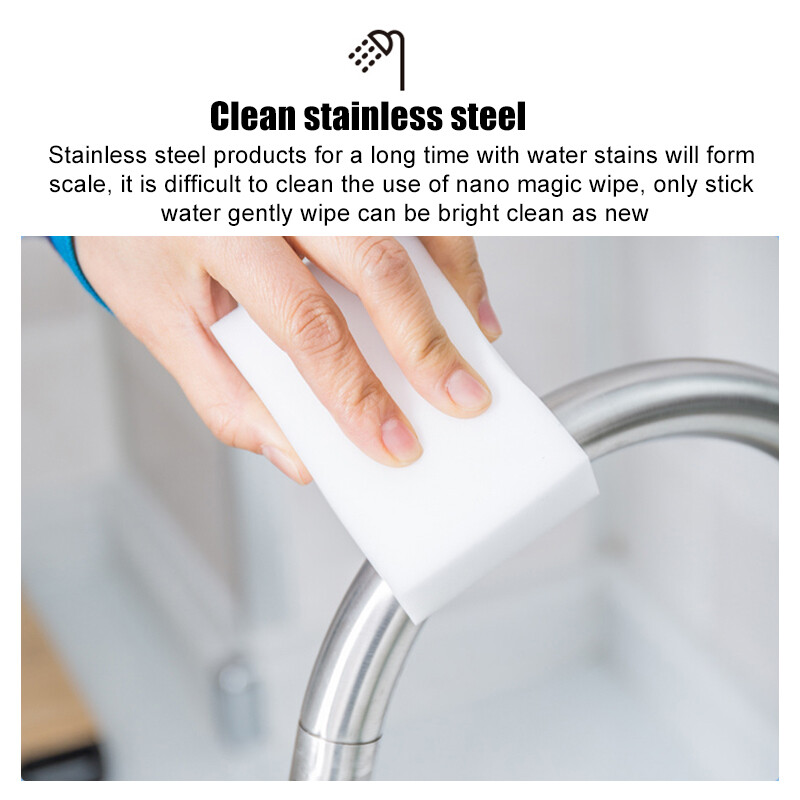 100PCS Magic Sponge Eraser Cleaning Melamine Multi-use Foam Cleaner White 10x6x2cm