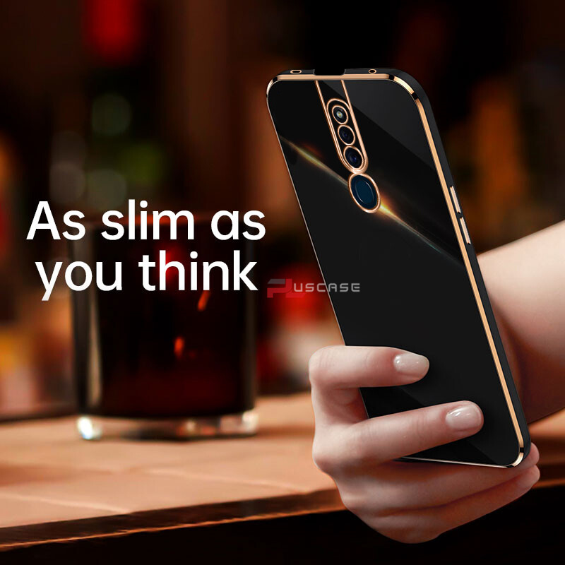 PlusCase for OPPO F11 Pro 6D Plating Soft Case Lens Protector Square Frame Silicone Glossy Shockproof Phone Back Cover