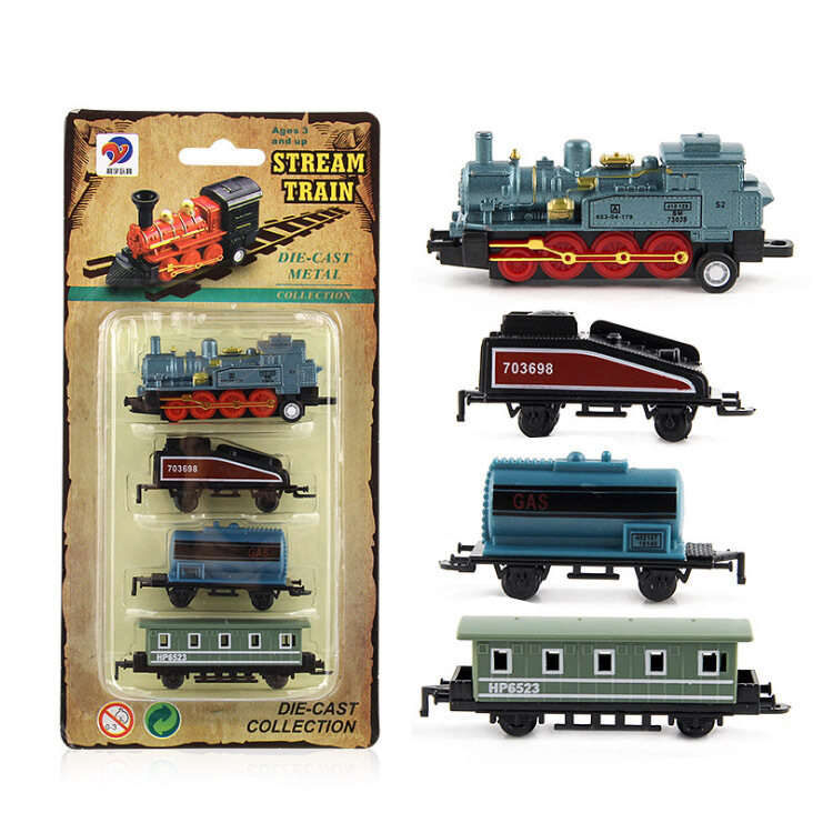 Vintage Steam Small Train Return Trolley Alloy Children's Car Train Model Toy Ornaments for Kids Toys for Boys Toys for Kids Car for Kids Educational Toys Cheap Prices
